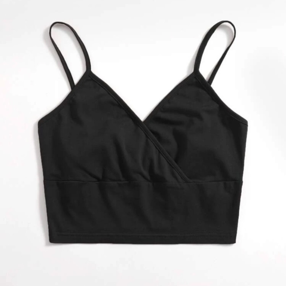 womens shein wrap crop top with adjustable straps!